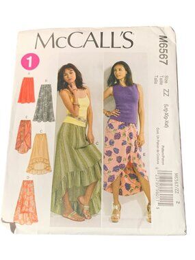 McCalls M6567 Womens Skirt Pattern Size 16-18-20-22-24-26 Uncut